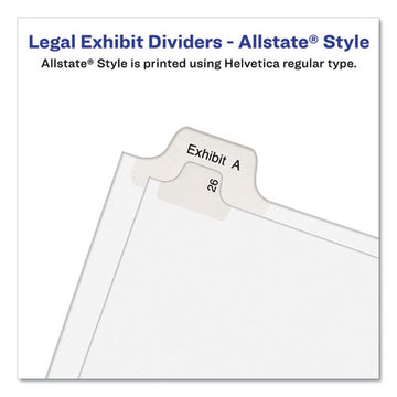 Avery® Preprinted Legal Exhibit Side Tab Index Dividers, Allstate Style, 10-tab, 28, 11 X 8.5, White, 25-pack freeshipping - TVN Wholesale